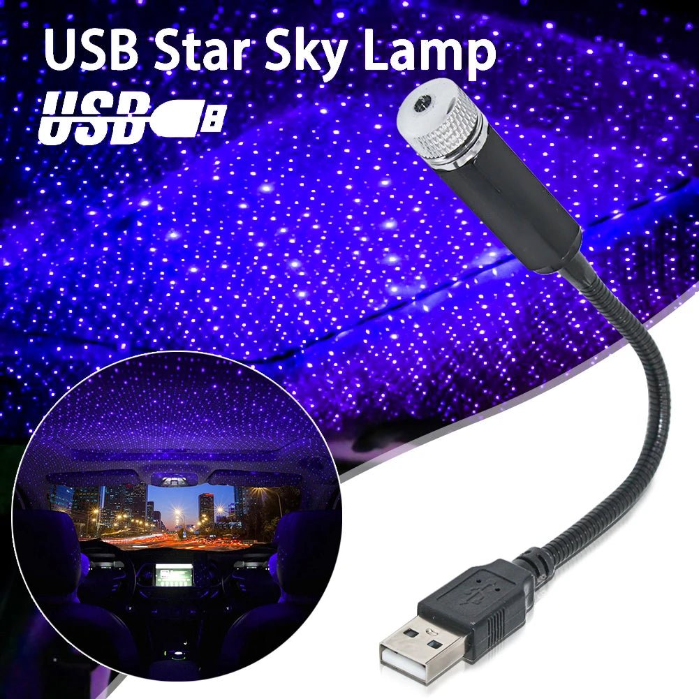 1 Pcs Mini LED Car Roof Star Night Lights Projector Light Interior Ambient Night Starry Sky USB LED Decorative Lights - Chic Cart