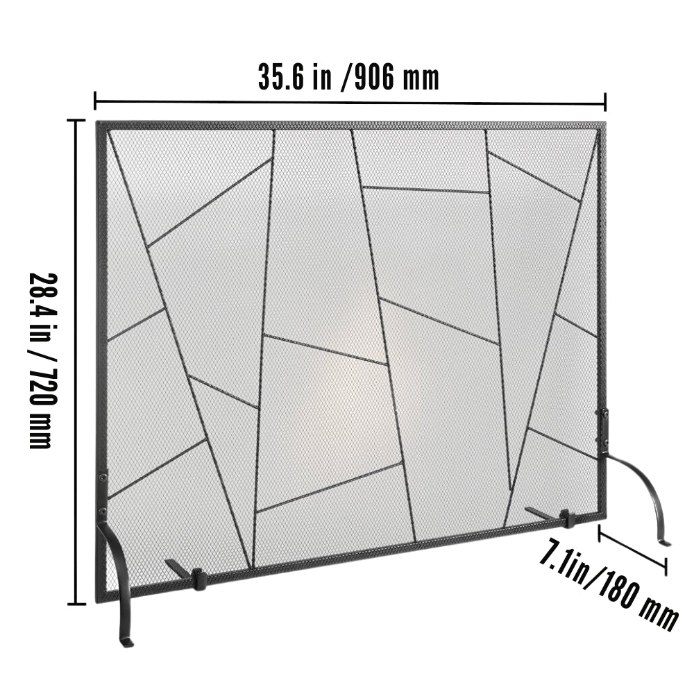 Fireplace Screen 1 Panel with Door Iron