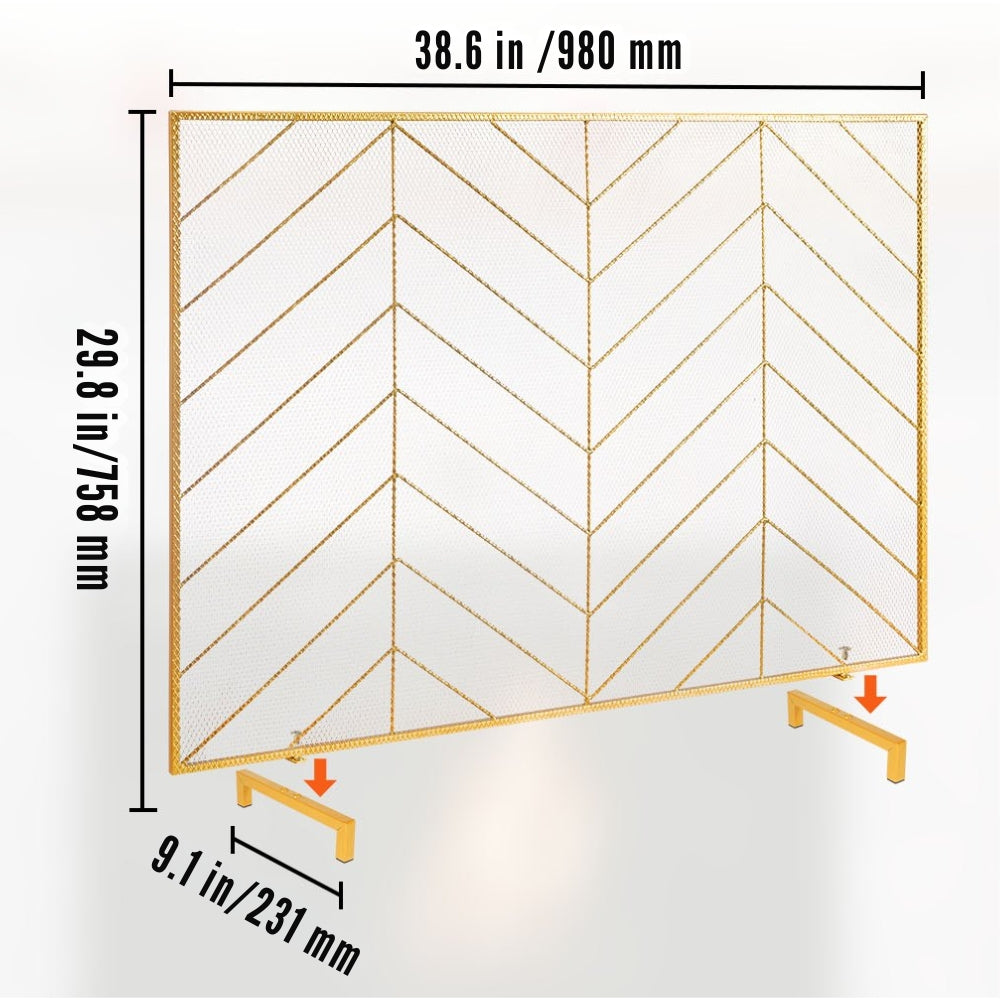 Fireplace Screen 1 Panel with Door Iron