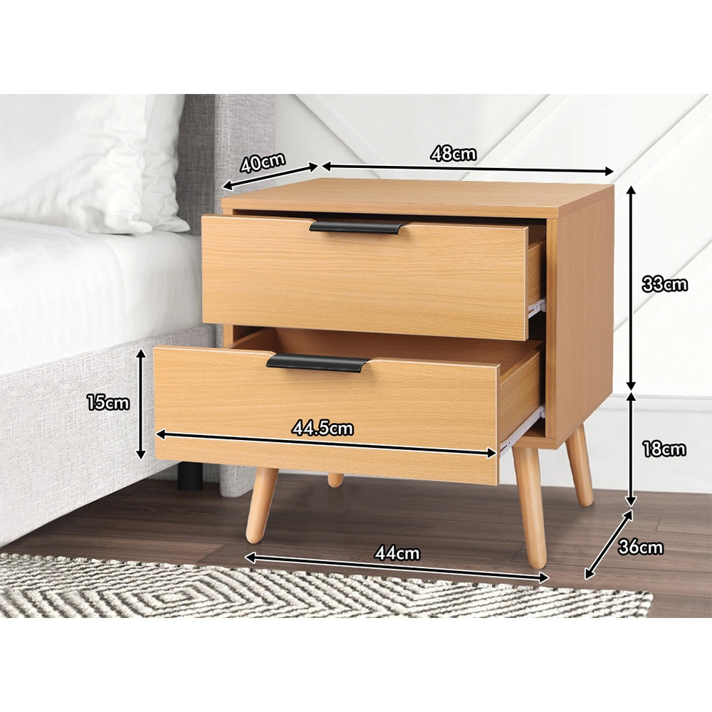 Bedside Table Nightstand Side Storage Cabinet Scandinavian
