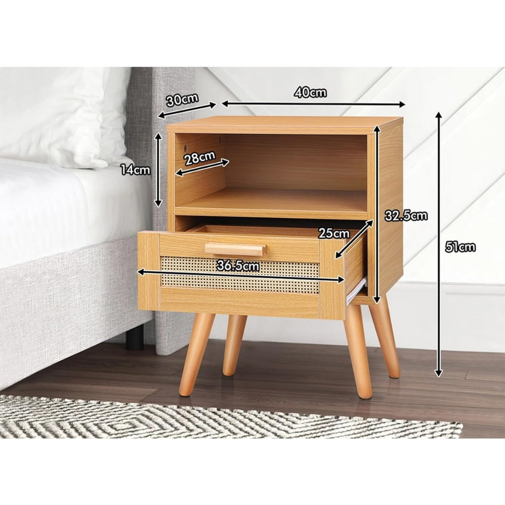 Bedside Table Nightstand Side Storage Cabinet Scandinavian