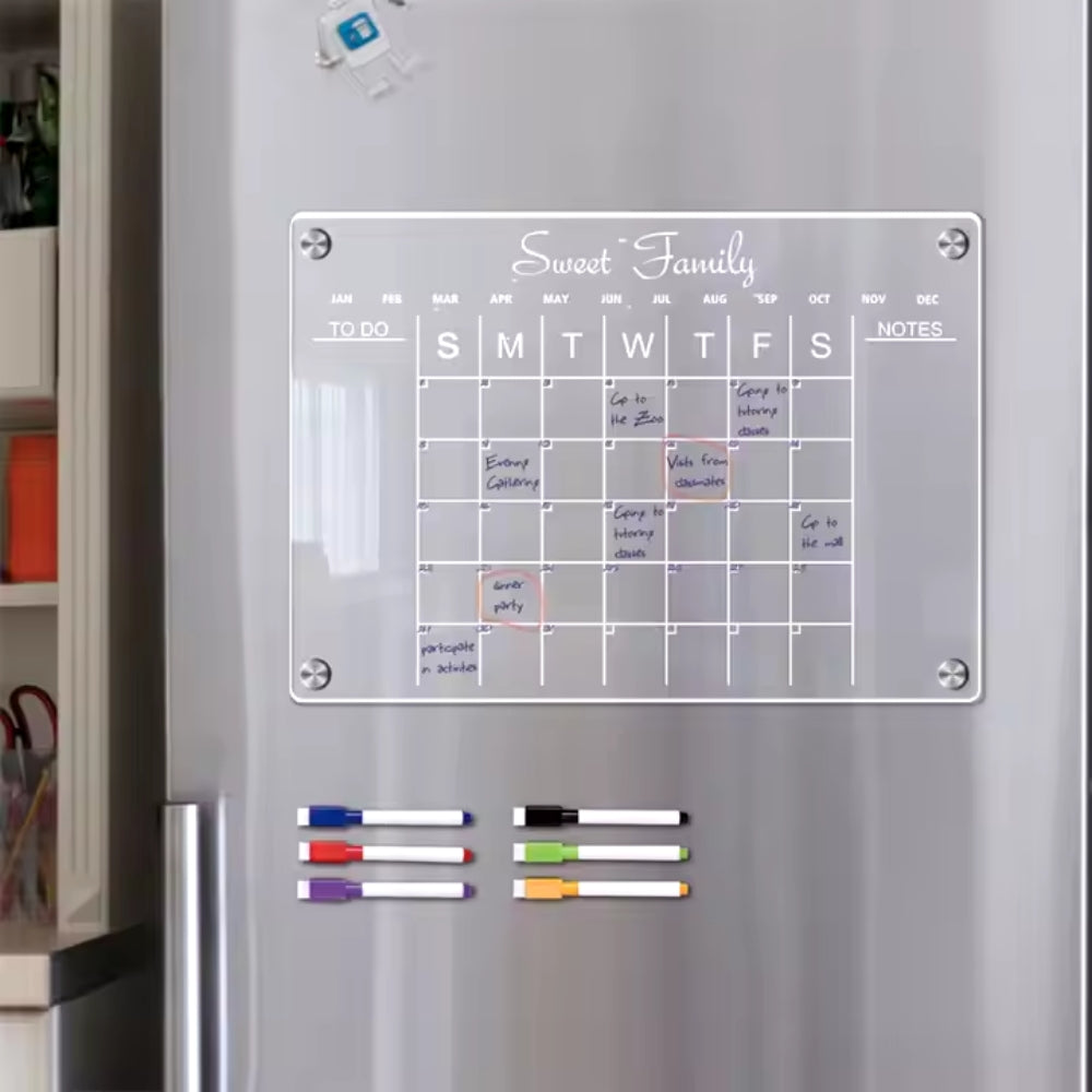 Fridge Magnet Calendar Magnetic Board Weekly Planner Reusable