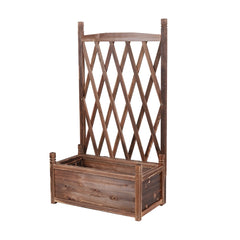 Wooden Raised Plant Garden Elevated Planter Box with Trellis