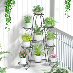 9 Tier Metal Plant Stand Garden Flower Pots Holder Display Rack