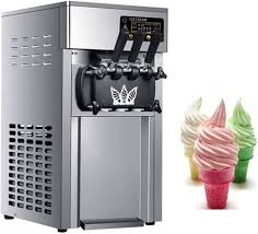 Electric Soft Ice Cream Machine Commercial Kitchen Appliances Three Flavors Big Output 220V 110V - Chic Cart 