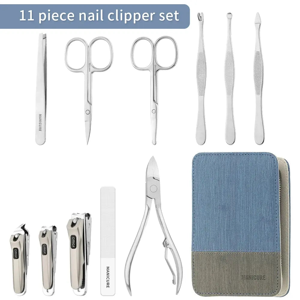 9 In 1 High Quality travel kit Stainless Steel Nail Clippers With Storage Bag For Men And Women, Household nail art tool - Chic Cart