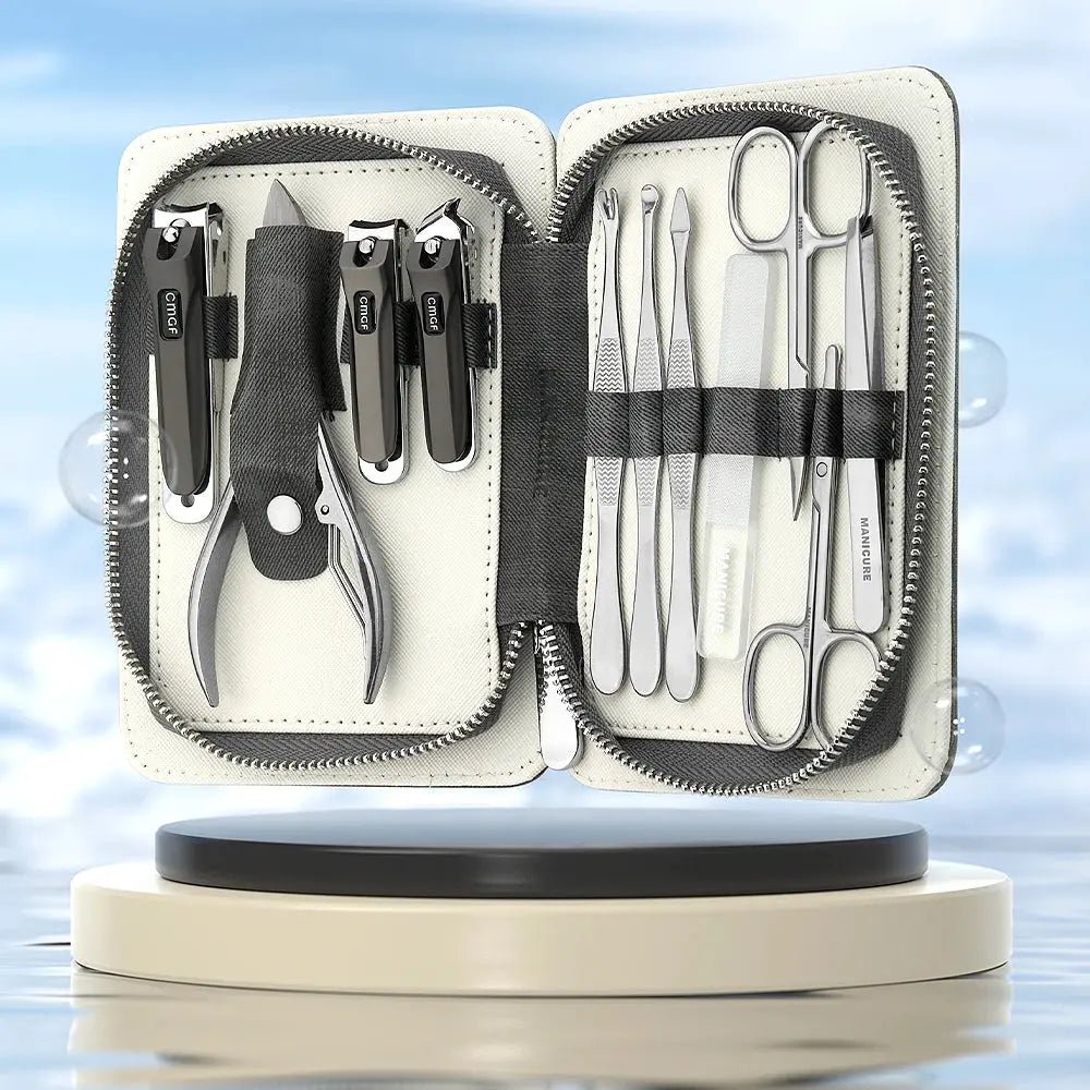 9 In 1 High Quality travel kit Stainless Steel Nail Clippers With Storage Bag For Men And Women, Household nail art tool - Chic Cart