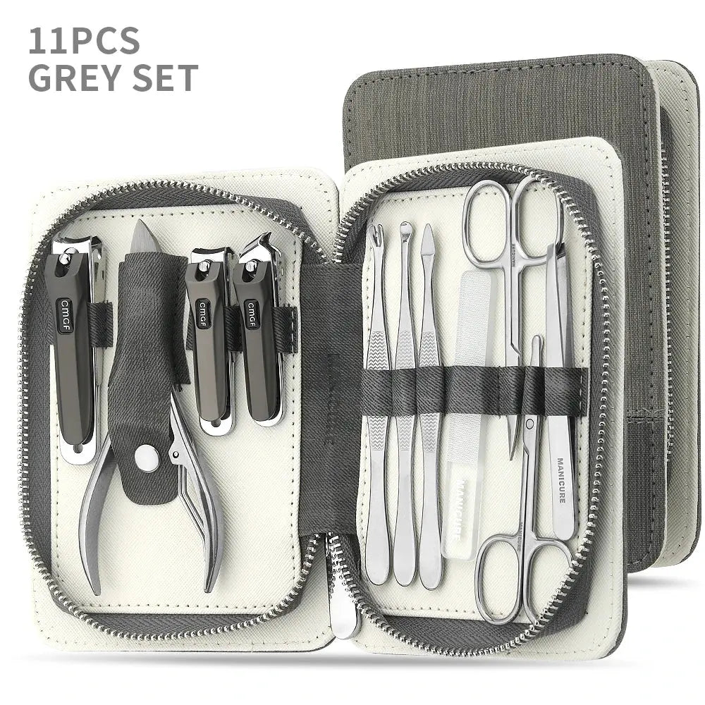 9 In 1 High Quality travel kit Stainless Steel Nail Clippers With Storage Bag For Men And Women, Household nail art tool - Chic Cart