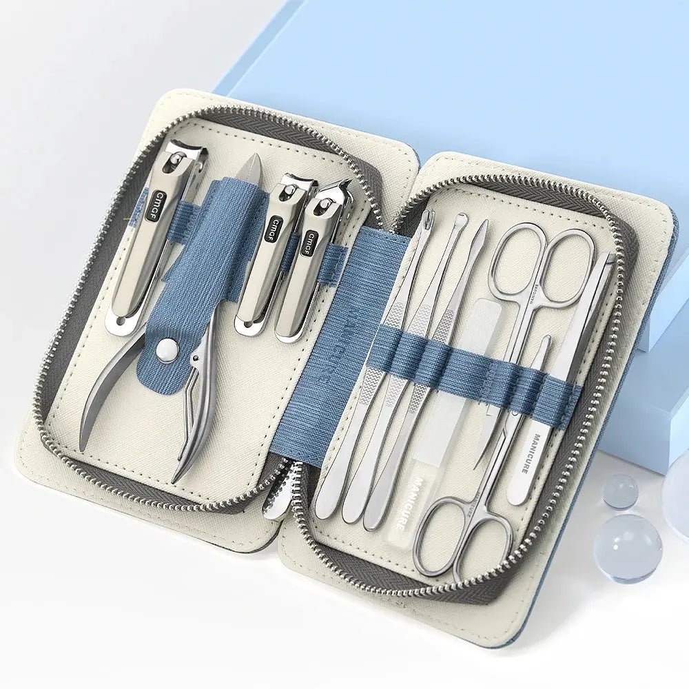 9 In 1 High Quality travel kit Stainless Steel Nail Clippers With Storage Bag For Men And Women, Household nail art tool - Chic Cart