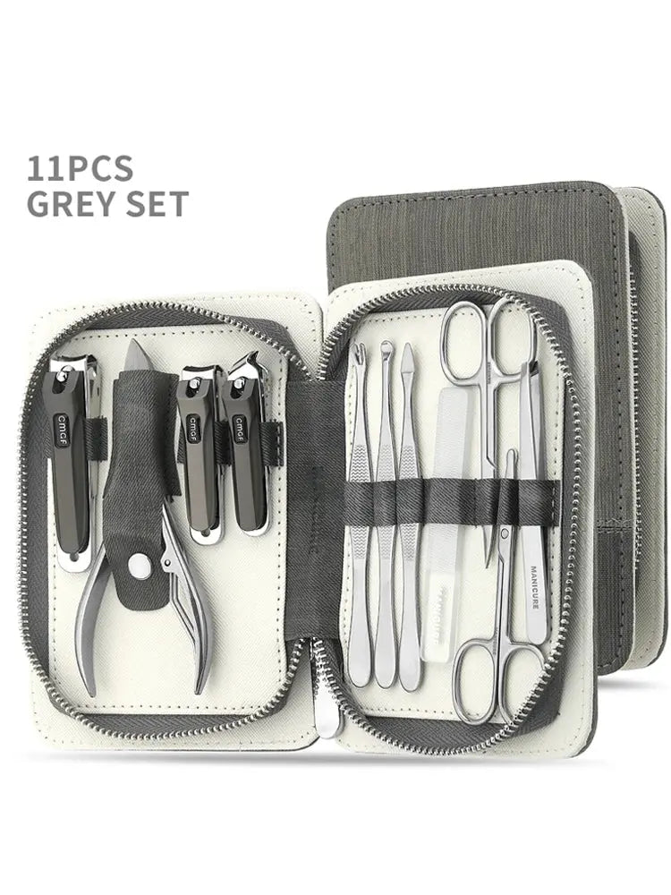 9 In 1 High Quality travel kit Stainless Steel Nail Clippers With Storage Bag For Men And Women, Household nail art tool - Chic Cart