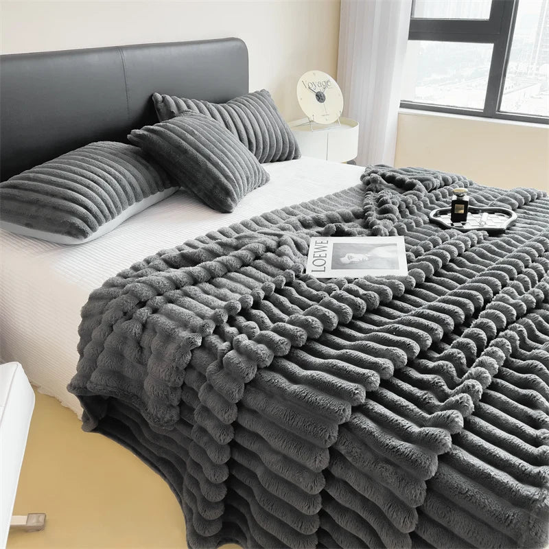 Versatile Thick Striped Multifunctional Blanket - Chic Cart