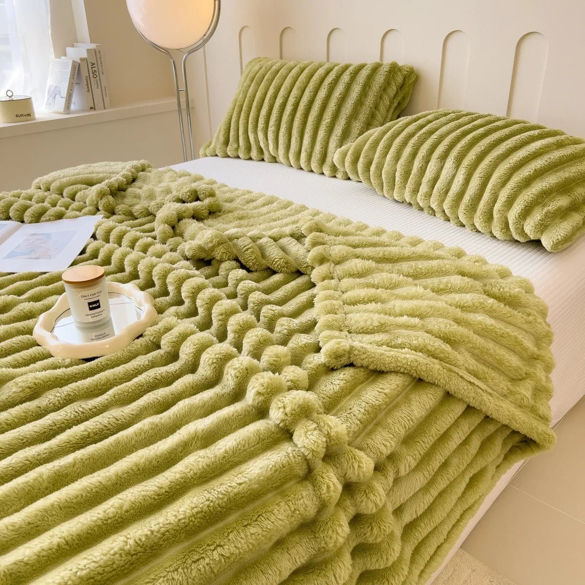 Versatile Thick Striped Multifunctional Blanket - Chic Cart