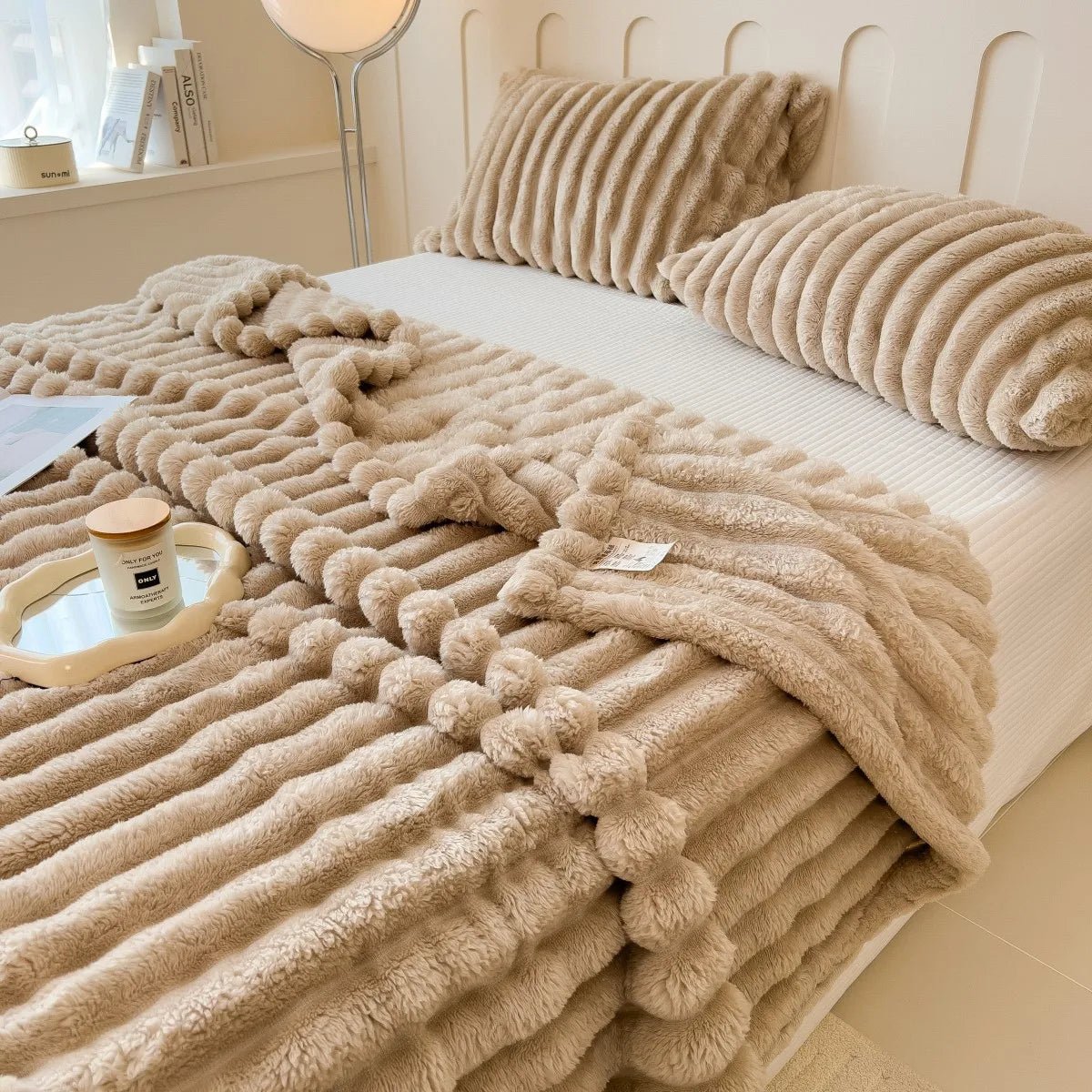 Versatile Thick Striped Multifunctional Blanket - Chic Cart