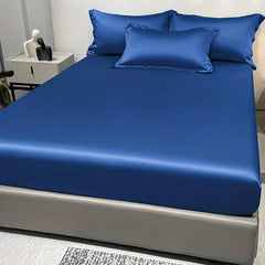 Elegant Satin Fitted Sheet in Ice Silk - Chic Cart