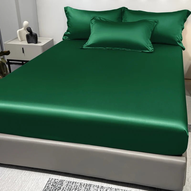 Elegant Satin Fitted Sheet in Ice Silk - Chic Cart