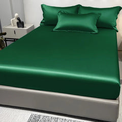 Elegant Satin Fitted Sheet in Ice Silk - Chic Cart
