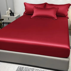 Elegant Satin Fitted Sheet in Ice Silk - Chic Cart