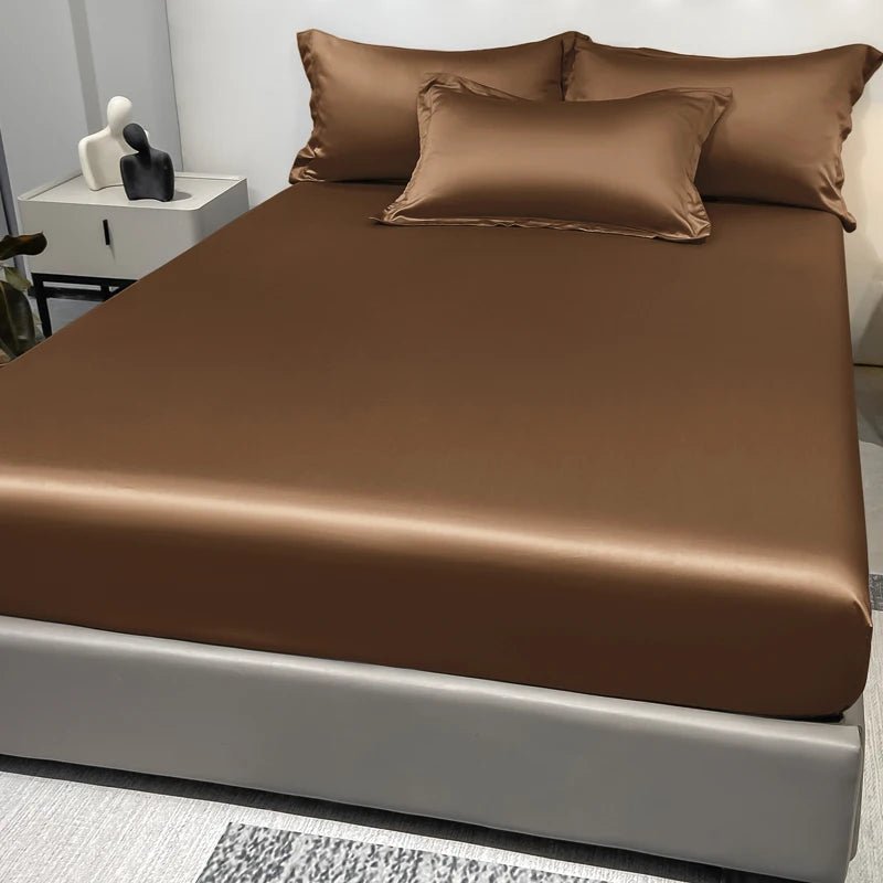 Elegant Satin Fitted Sheet in Ice Silk - Chic Cart