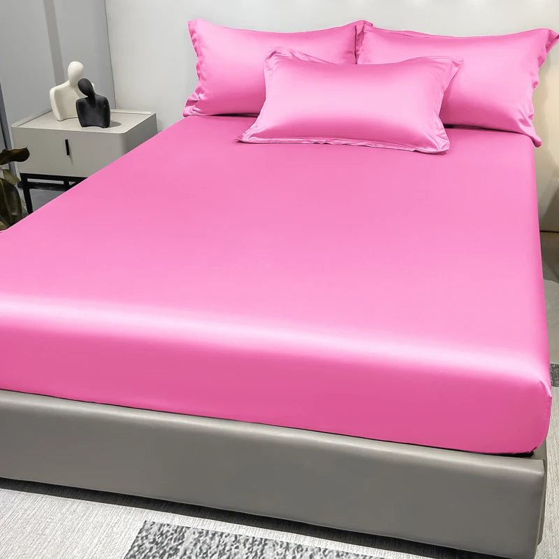 Elegant Satin Fitted Sheet in Ice Silk - Chic Cart