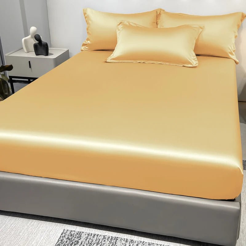 Elegant Satin Fitted Sheet in Ice Silk - Chic Cart