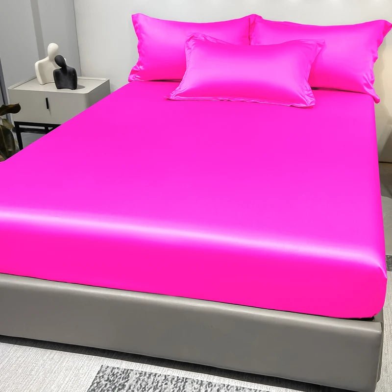 Elegant Satin Fitted Sheet in Ice Silk - Chic Cart