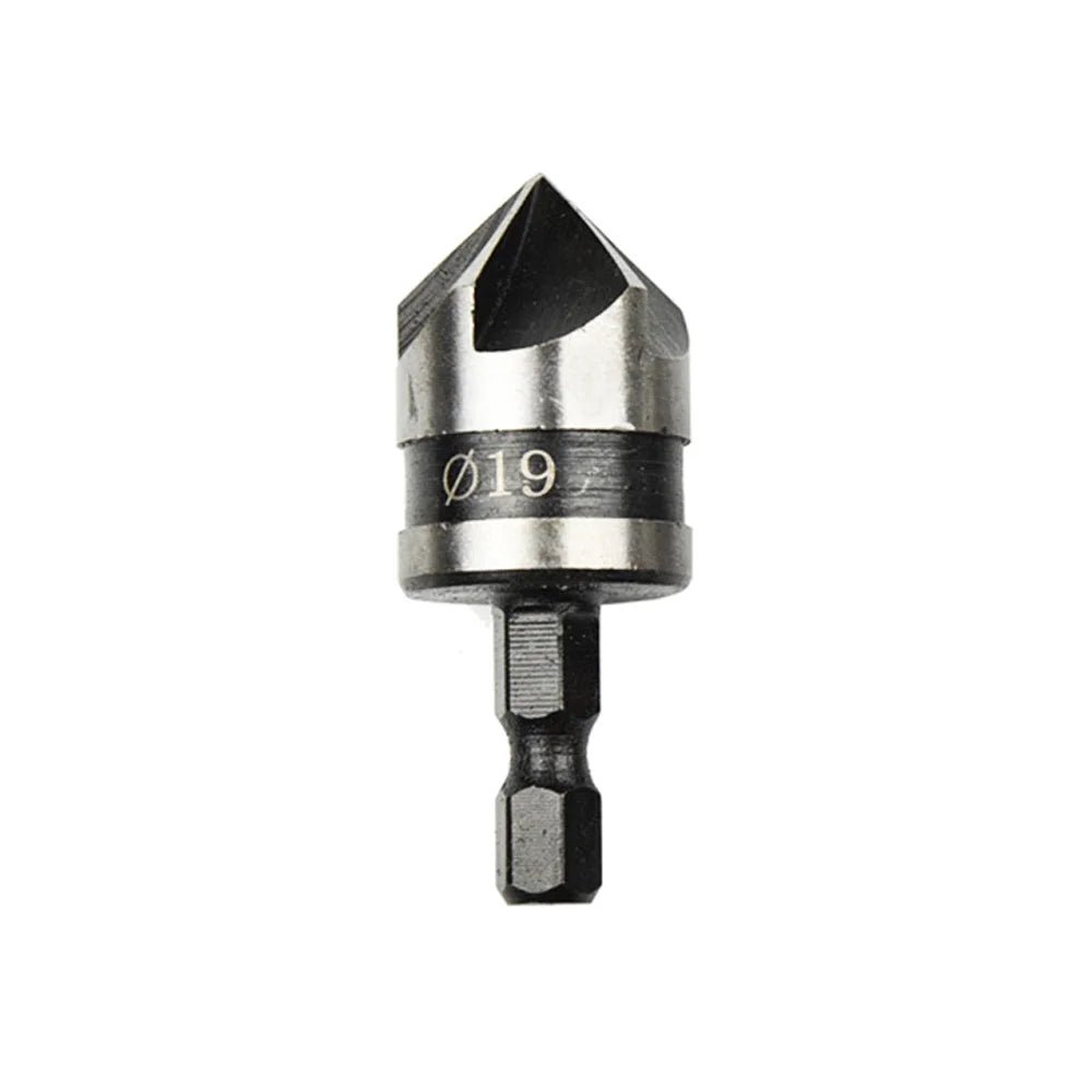 STONEGO Countersink Drill Bit - 12mm, 16mm, 19mm Diameters, 1/4" Hex Shank, 90° Chamfer Tool for Woodworking - Chic Cart