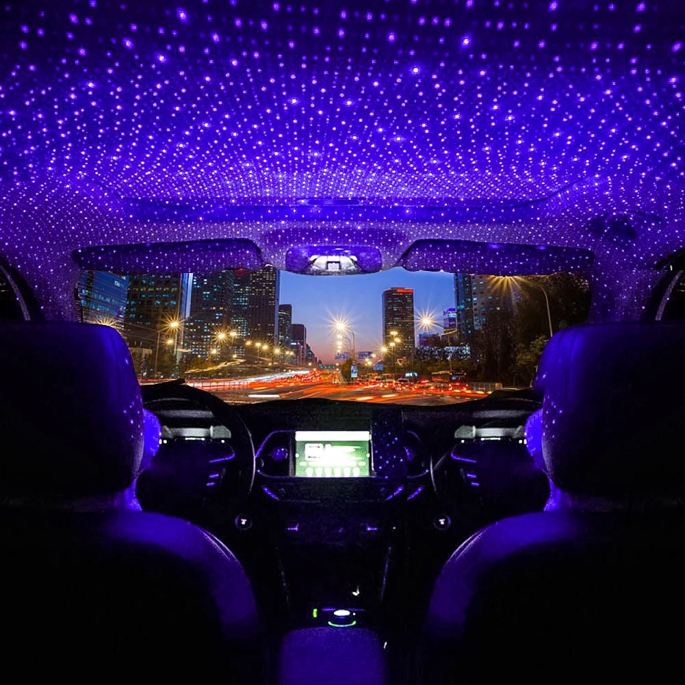 1 Pcs Mini LED Car Roof Star Night Lights Projector Light Interior Ambient Night Starry Sky USB LED Decorative Lights - Chic Cart