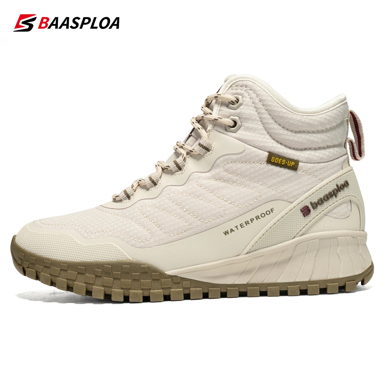 Baasploa Women Snow Boots Leather Waterproof Ankle Boots for Women Plush Warm Casual Shoes Comfort Walking Non - Slip Lace - Up - Chic Cart
