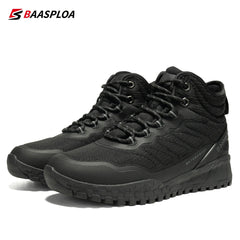 Baasploa Women Snow Boots Leather Waterproof Ankle Boots for Women Plush Warm Casual Shoes Comfort Walking Non - Slip Lace - Up - Chic Cart
