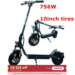 USA Adult 10inch Tubeless Tires 30km/h Speed 18.6mph 40KM Long Range 36V 13Ah 800W Electric Scooter Trottinettes Electriques - Chic Cart