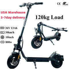 USA Adult 10inch Tubeless Tires 30km/h Speed 18.6mph 40KM Long Range 36V 13Ah 800W Electric Scooter Trottinettes Electriques - Chic Cart