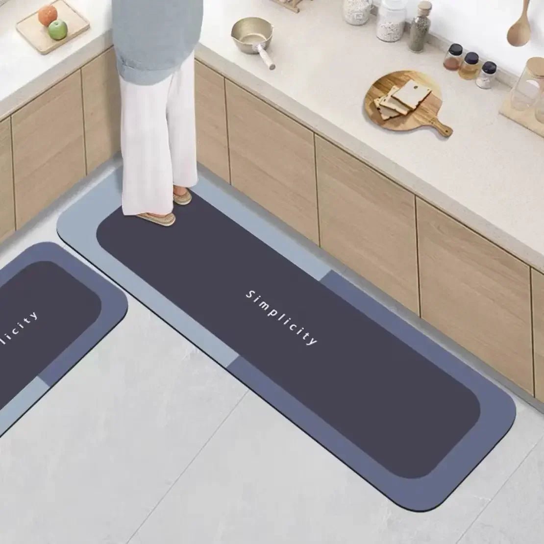 2Pcs Kitchen Floor Mats Waterproof Non - slip Dirt - resistant Foot Mats Household Mats Entry Door Door Mats Carpet Long Strips - Chic Cart
