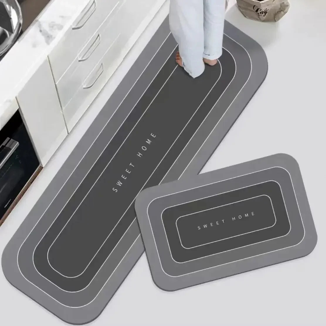 2Pcs Kitchen Floor Mats Waterproof Non - slip Dirt - resistant Foot Mats Household Mats Entry Door Door Mats Carpet Long Strips - Chic Cart