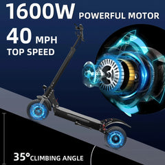 1600W X750 Electric Scooter Adults 52V Fast Motor 65km/h & 80km Long Range 150kg Load Tax Free Folding Escooter - Chic Cart