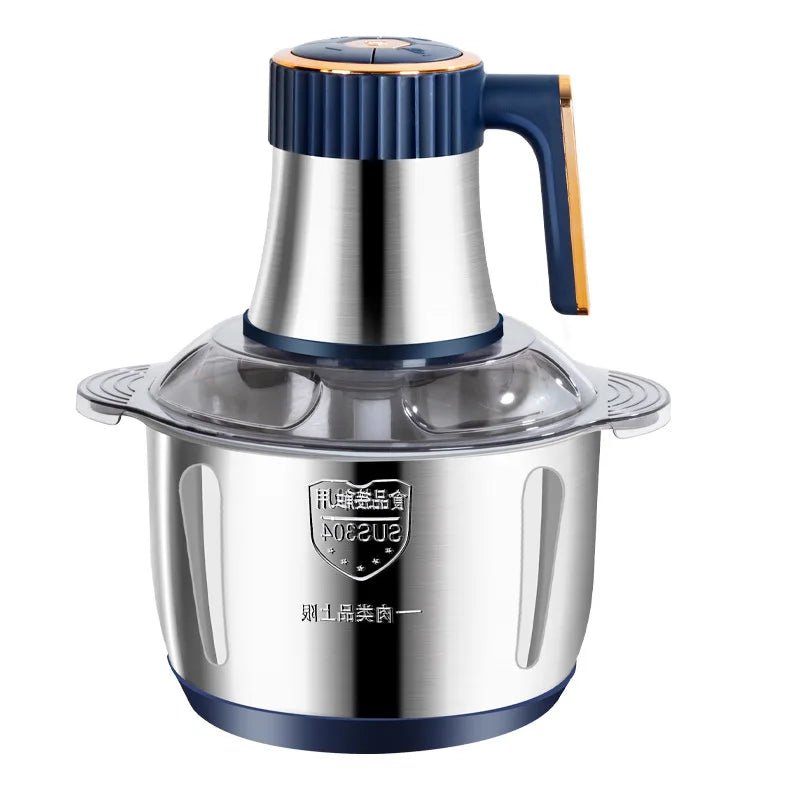 Electric Meat Grinder Chopper Stainless Steel Kitchen Machines Vegetable Crusher Slicer Machine Household Mixer Food Processors - Chic Cart