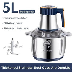 Electric Meat Grinder Chopper Stainless Steel Kitchen Machines Vegetable Crusher Slicer Machine Household Mixer Food Processors - Chic Cart