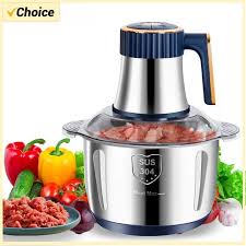 Electric Meat Grinder Chopper Stainless Steel Kitchen Machines Vegetable Crusher Slicer Machine Household Mixer Food Processors - Chic Cart
