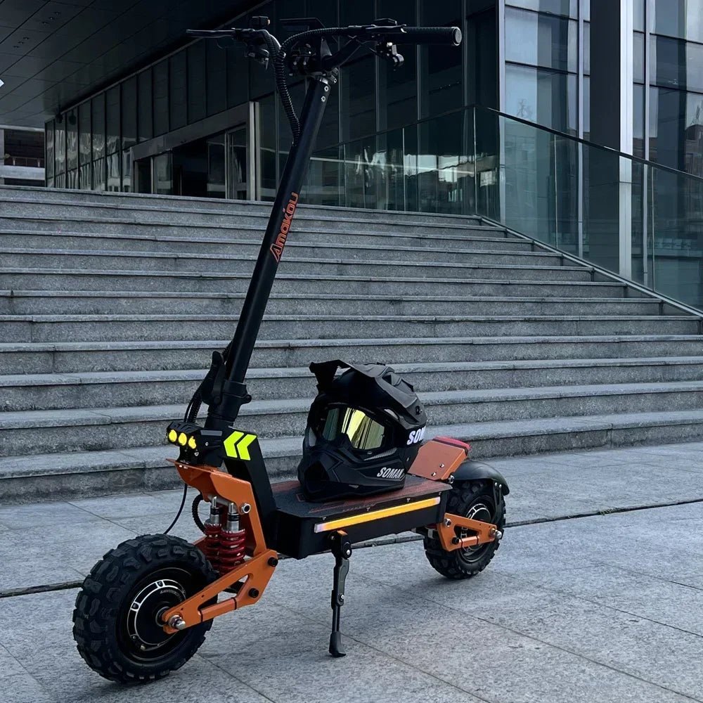 Foldable 6000W Dual Motor Adult Electric Scooter 12 inch Off - road Tyres 60V - 35AH Max Speed 80KM/H Max Range 90KM Hydraulic Brake - Chic Cart