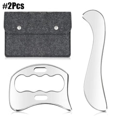 2/4/7Pcs Stainless Steel Graston Massage Tools IASTM Gua Sha Fascia Physiotherapy for Muscle Relax, Anti - cellulite, Body Shaping - Chic Cart