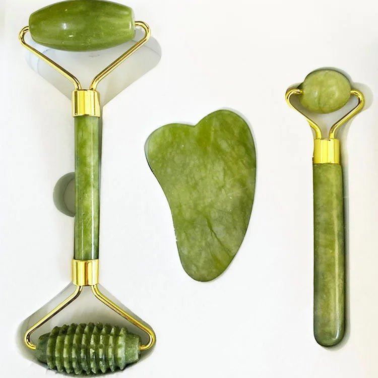 Natural Jade Face Massager Gua Sha Stone Face Guasha Masaje Facial Board Acupoint Eye Care SPA Massager Tool massage visage - Chic Cart