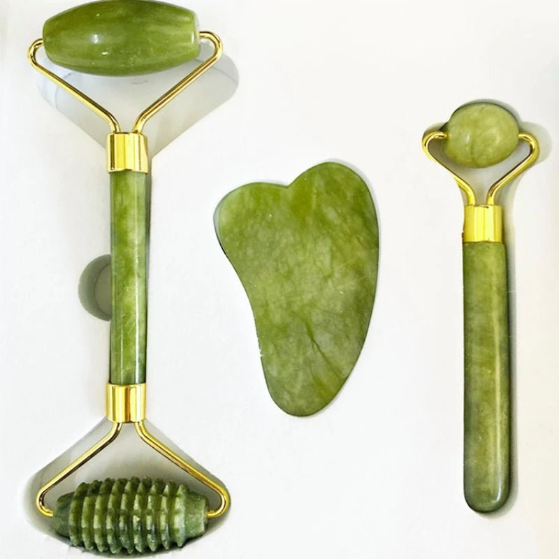 Natural Jade Face Massager Gua Sha Stone Face Guasha Masaje Facial Board Acupoint Eye Care SPA Massager Tool massage visage - Chic Cart