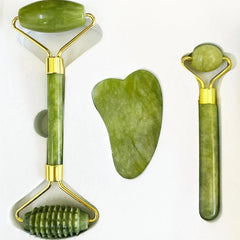 Natural Jade Face Massager Gua Sha Stone Face Guasha Masaje Facial Board Acupoint Eye Care SPA Massager Tool massage visage - Chic Cart