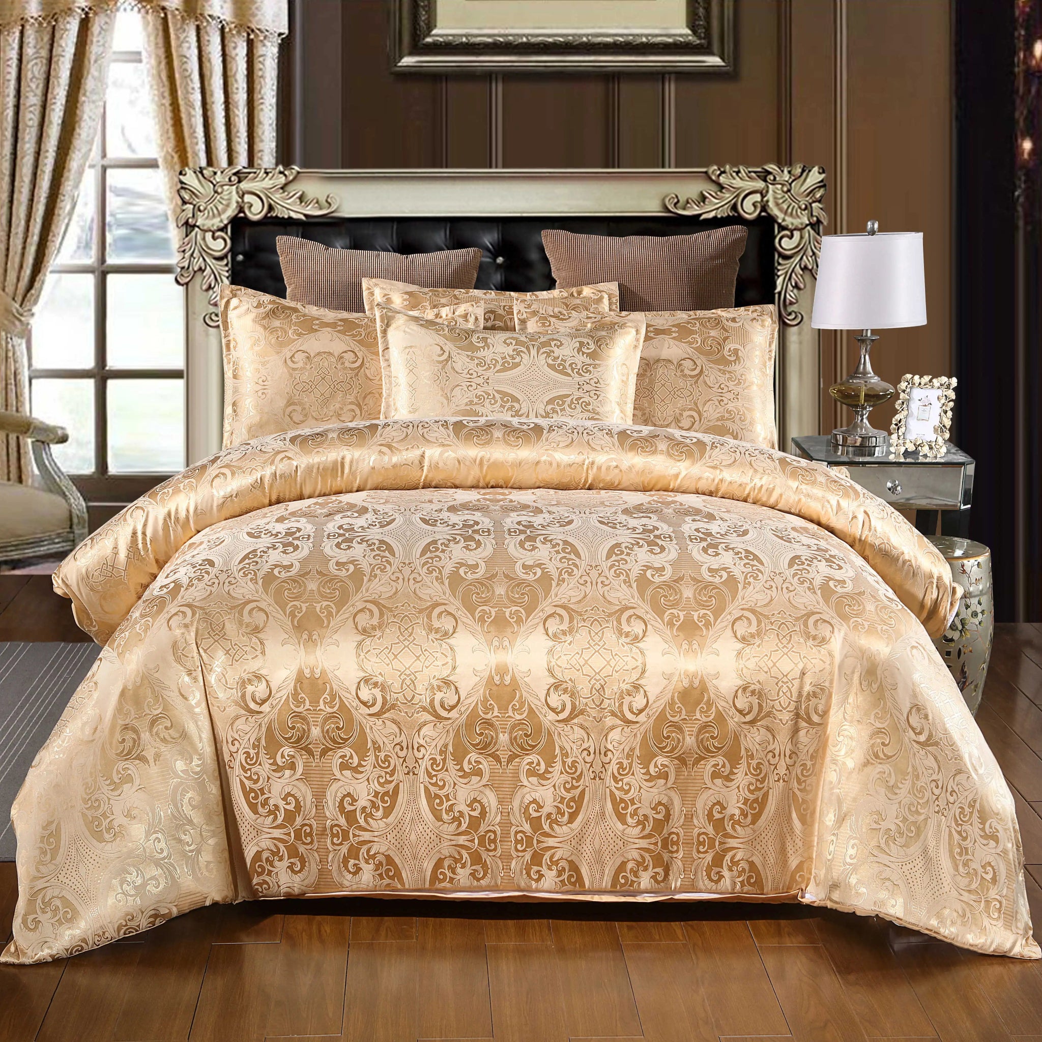 Luxury Floral Satin Duvet Set - 3 Pieces - Chic Cart