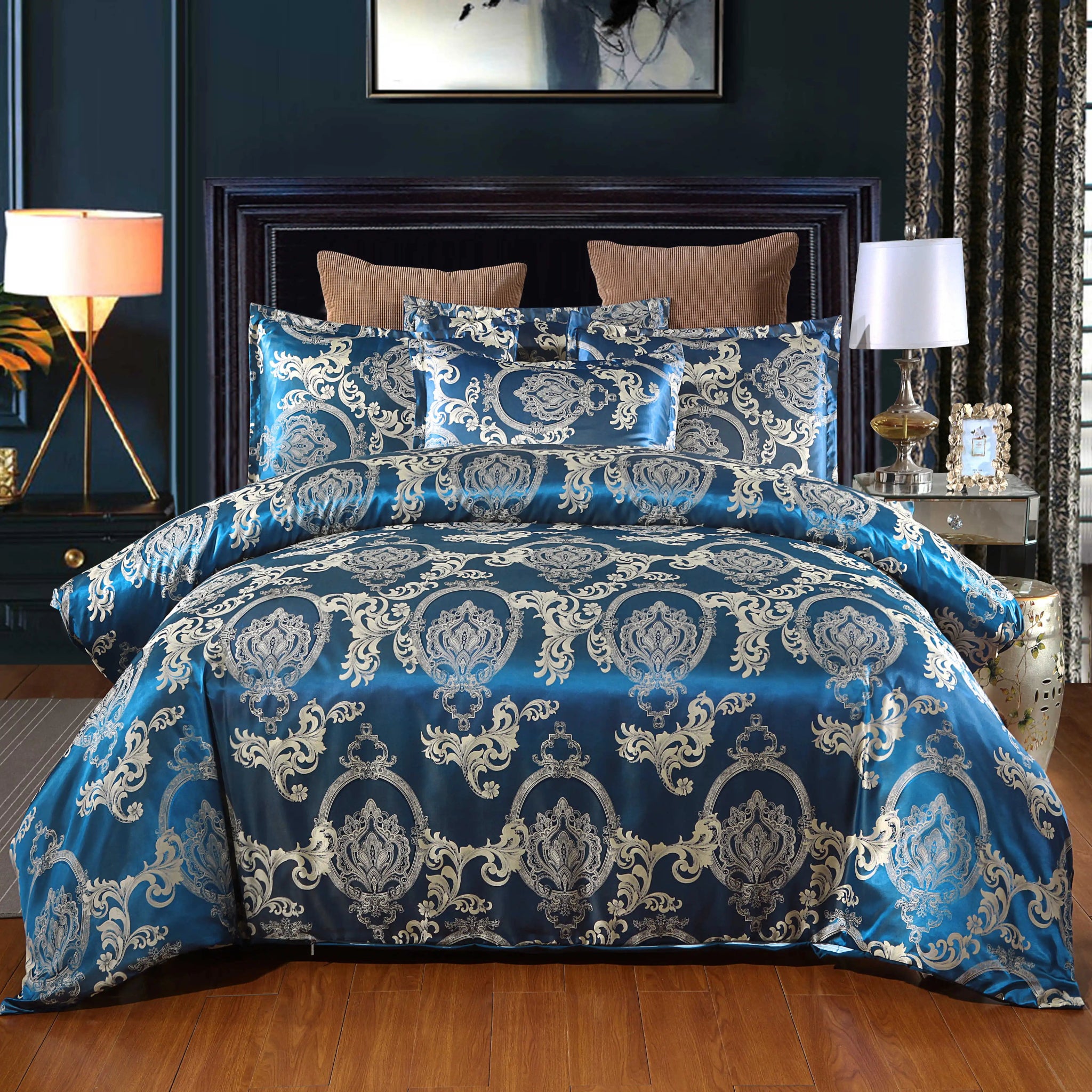 Luxury Floral Satin Duvet Set - 3 Pieces - Chic Cart