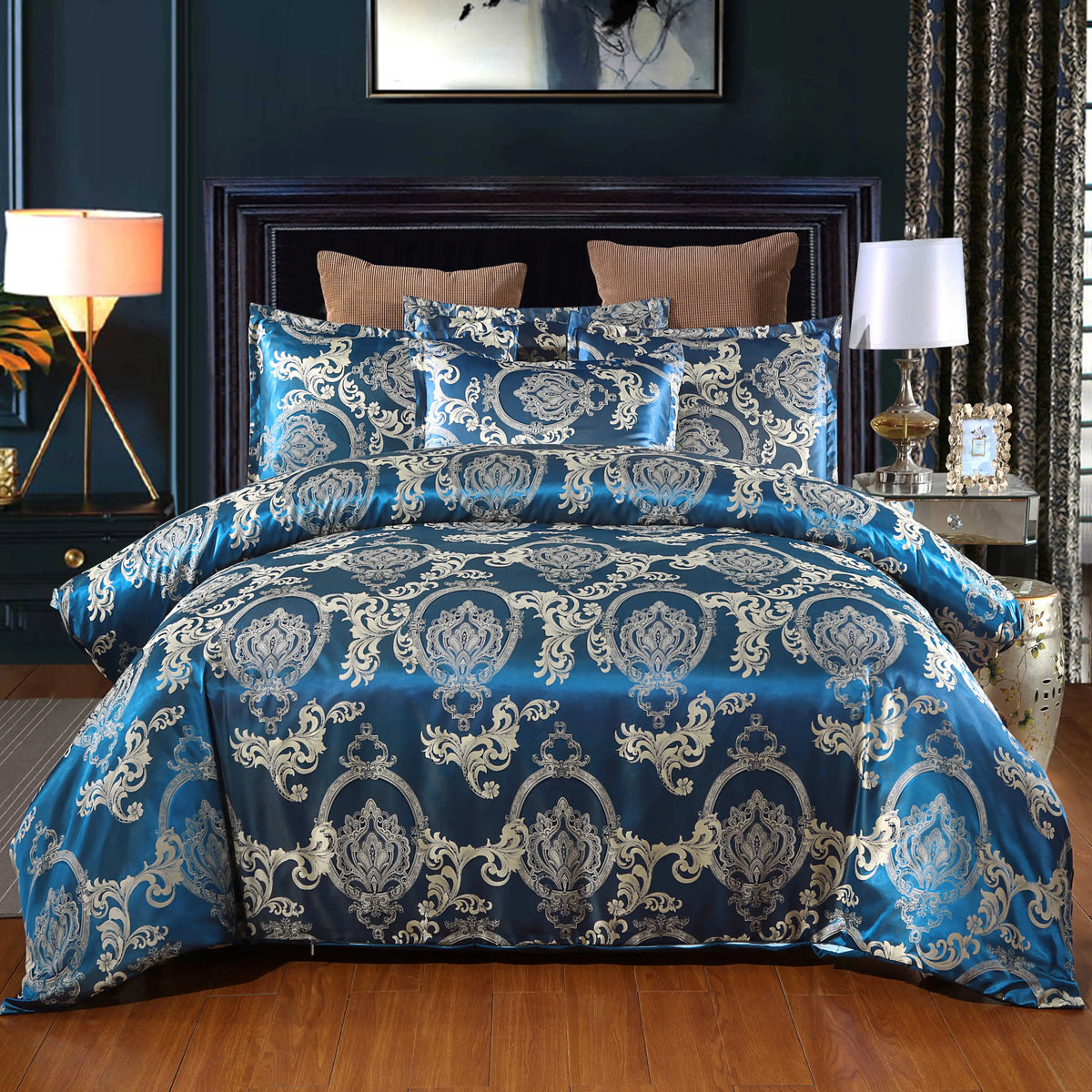 Luxury Floral Satin Duvet Set - 3 Pieces - Chic Cart
