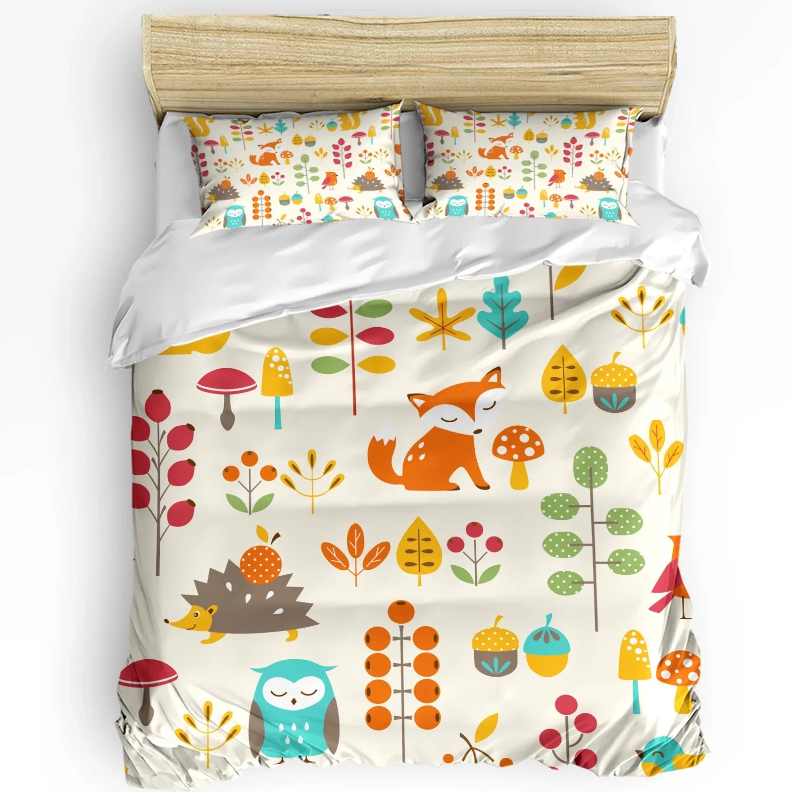 Jungle Animal Cartoon Giraffe Elephant Duvet Cover with Pillow Case Custom 3pcs Bedding Set Quilt Cover Double Bed Home Textile - Chic Cart