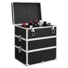 vidaXL Make - up Trolley Aluminium Black - Chic Cart