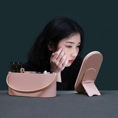 Creative Mini Muid Portable Make - Up Box Led Rechargeable Make - Up Mirror Night Light Travel Make - Up Desktop Make - Up Mirror - Chic Cart