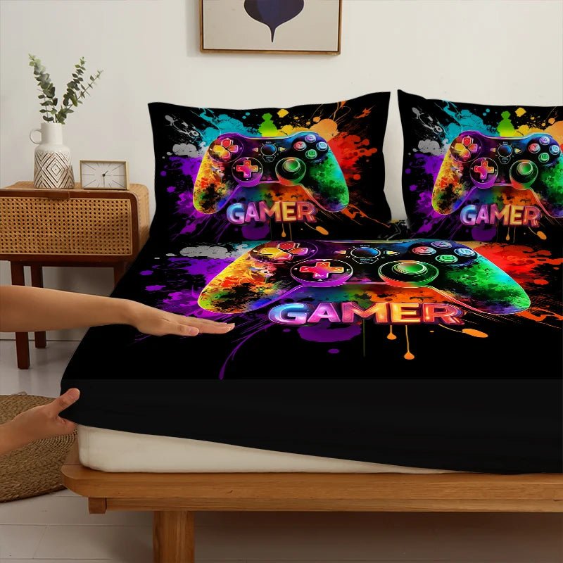 Vibrant 3PC Game Console Bedding Set - Chic Cart