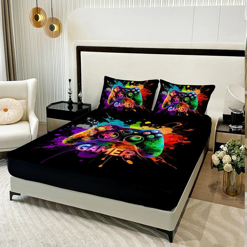 Vibrant 3PC Game Console Bedding Set - Chic Cart